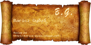 Baricz Győző névjegykártya